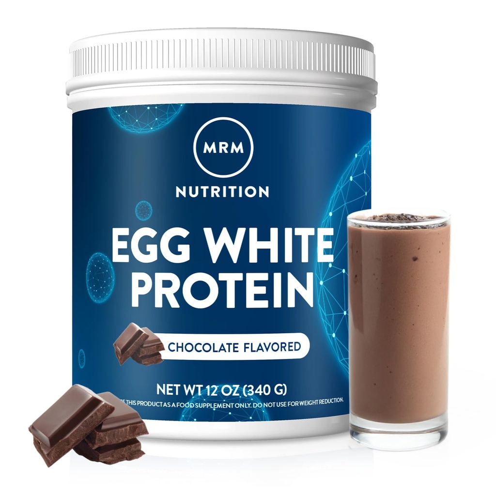 MRM Nutrition Egg White Protein | 초콜렛 맛 | 23g Fat-Free Protein | 소화 효소가있는 | 가장 높은 생물학적 가치 | 임상 시험 | 10 서빙