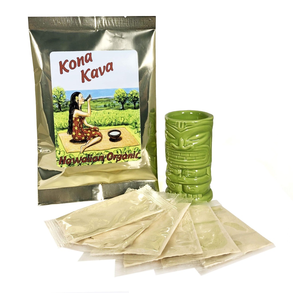 Kona Kava 즉시 30% Kavalactone Kava 음료 단일 - 열대 - 6 팩
