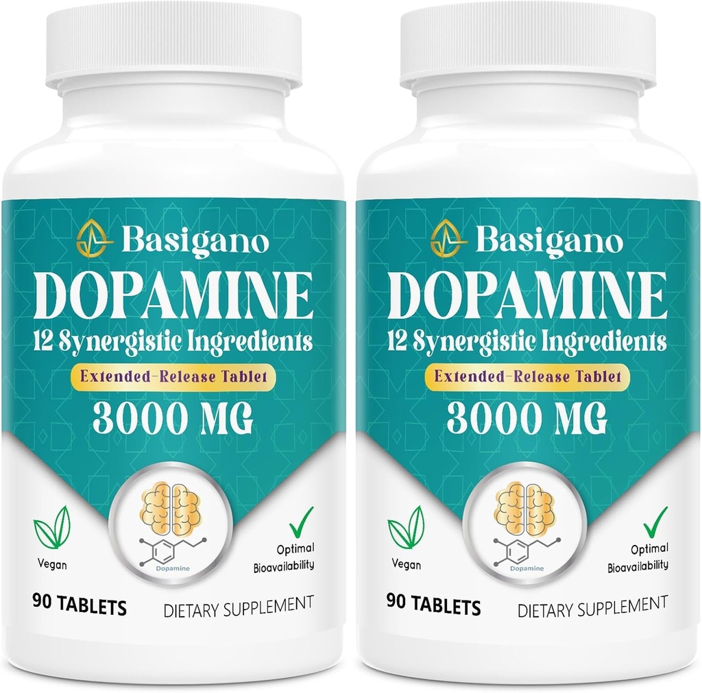 자연적인 Dopamine 보충교재 - 글루텐 자유로운 - 90의 정제 (포장 2)
