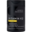 MK-7 100mcg으로 스포츠 연구 비타민 K2 코코넛 MCT 오일 - 120 Veggie Softgels (4 개월 공급) Vegan 인증, 비 GMO 인증, 글루텐 & Soy 무료