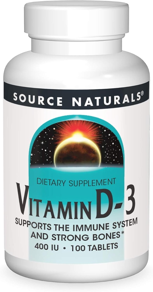 Source Naturals 비타민 D-3 400 iu, 면역 체계와 강한 뼈* 지원 - 100 정제