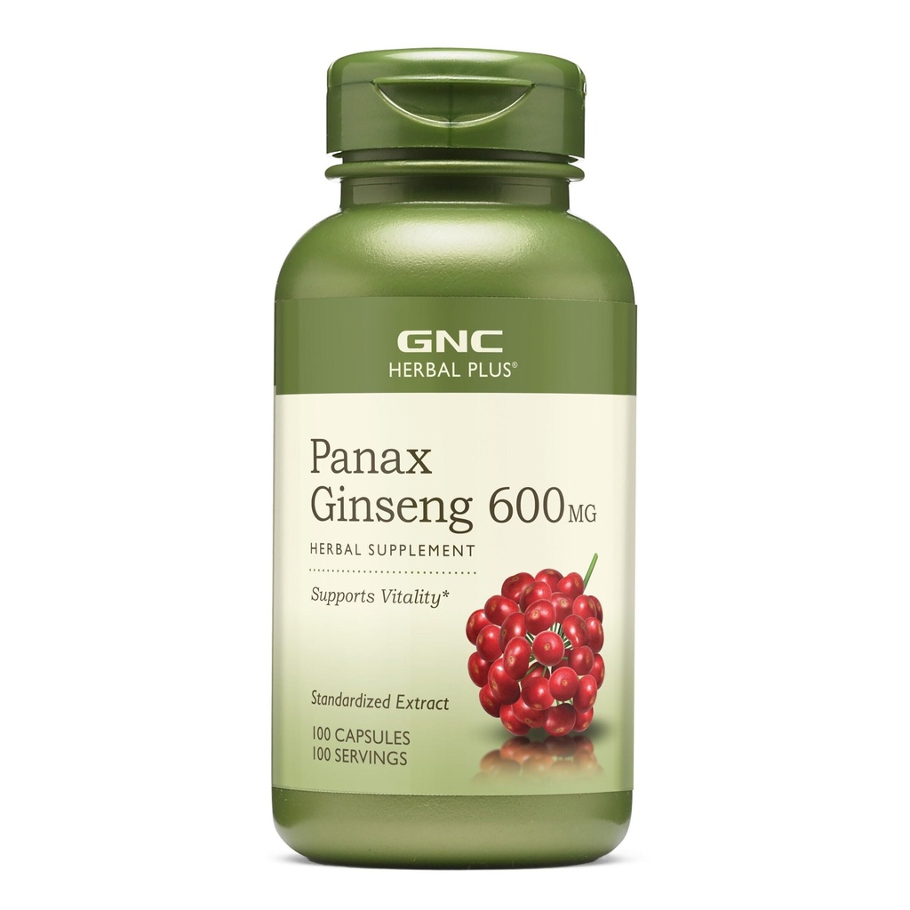 GNC 초본 플러스 Panax 인삼 600mg의 지원 활력, 100 캡슐