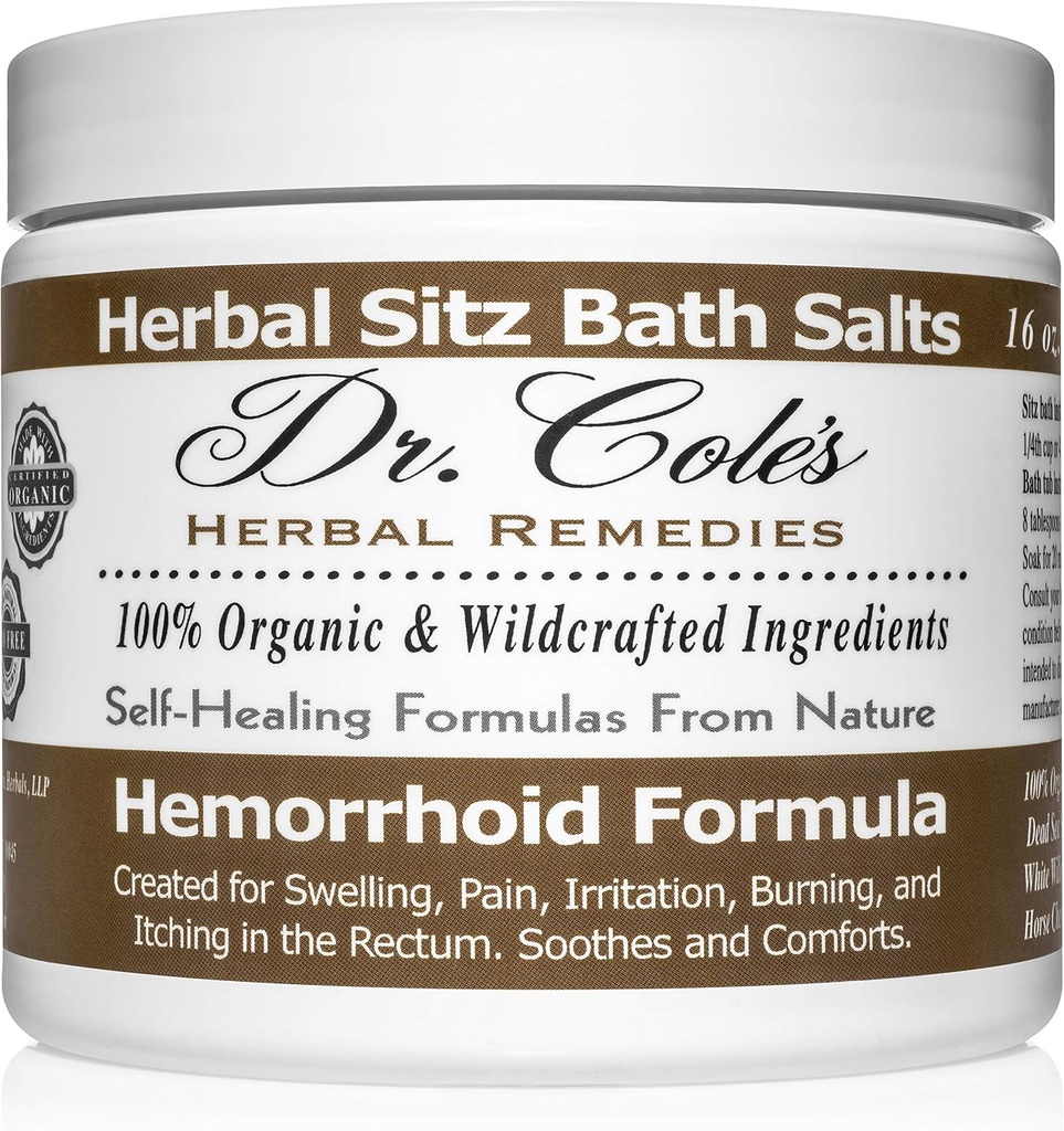 Cole 's Herbal Sitz Bath Soak 박사 - 건강과 휴식을위한 유기농 식물 기반 목욕 소금 - Gentle, Natural Formula - (White)