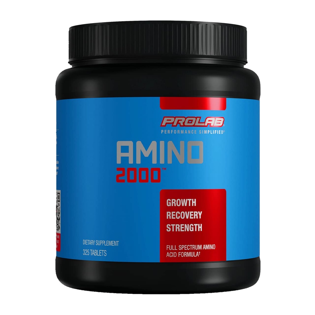 Prolab Amino 2000 필수 아미노산 보충교재, 근육 회복을 위한 가득 차있 스펙트럼 EAA 공식, Lean 근육 성장 & 성과 지원 (325의 정제)