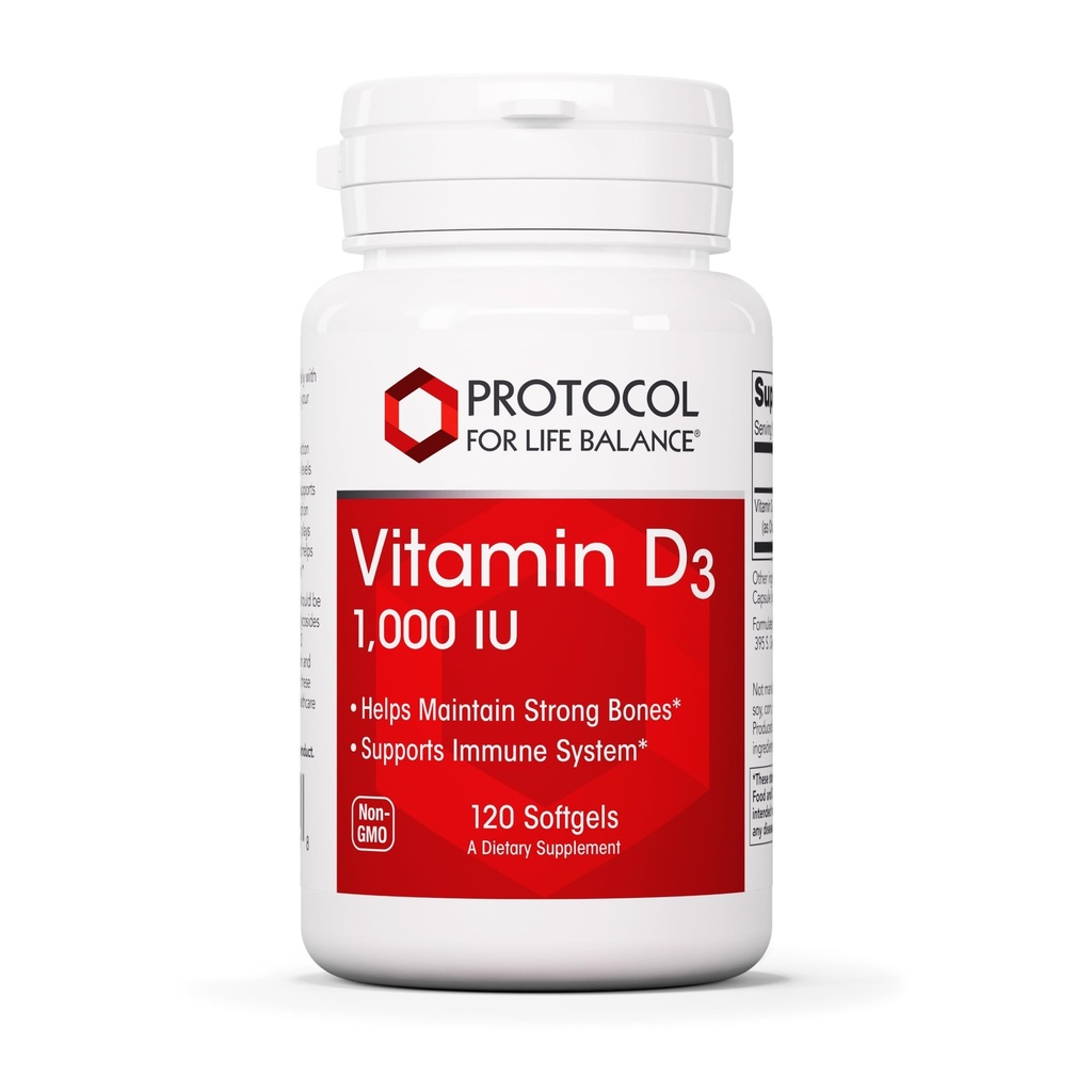 생활 균형 비타민 D3 1,000 IU를 위한 PROTOCOL - 면역 지원 강한 뼈 및 이 - 120 Softgels