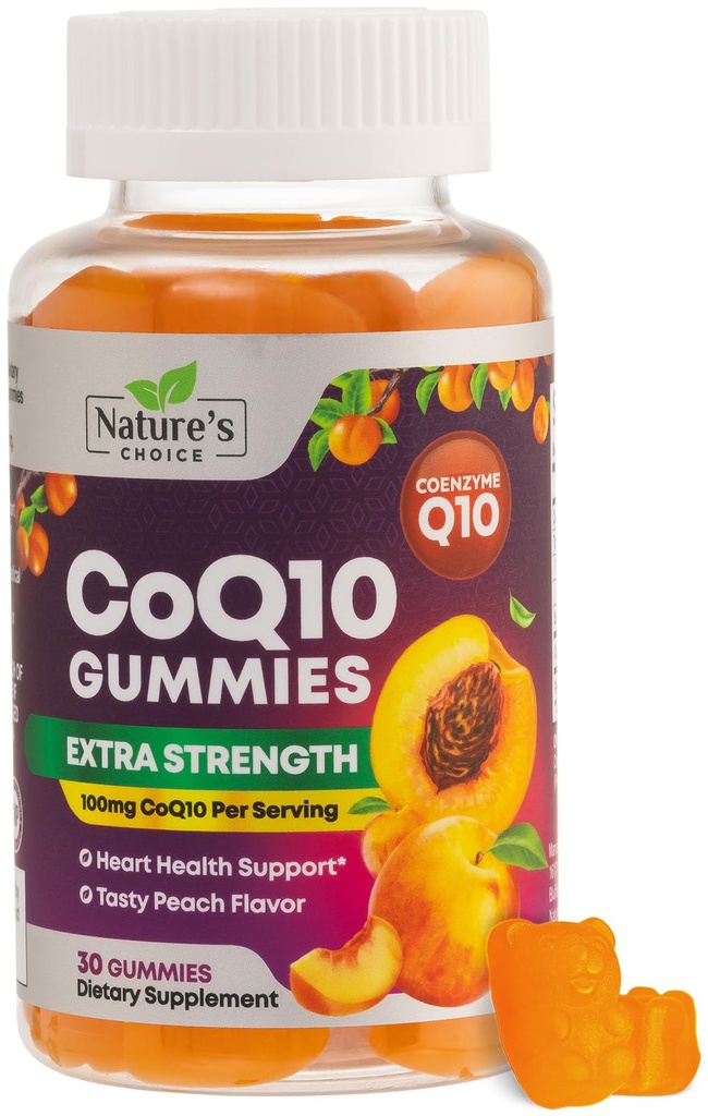 성인 100mg을 위한 CoQ10 Gummies - 3X 힘, 높은 흡수, 심장 건강 지원 & 에너지 생산을 위한 산화 방지제 보충교재, 매우 Coenzyme Q10 비타민, Coq 10 보충교재 - 30 CoQ10 Gummies