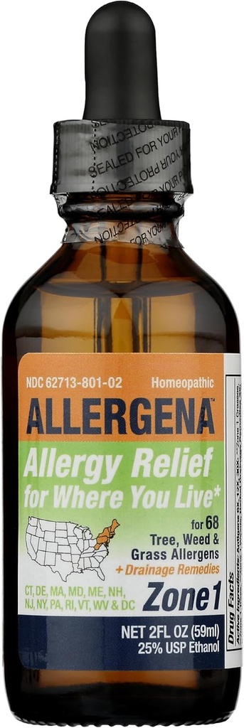 PROGENA - Allergena Zone 1 - 알레르기 완화 방울 (2 FL Ounce)