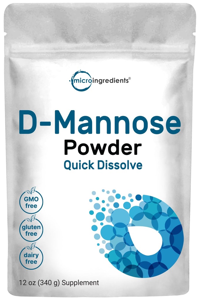 마이크로 성분 D Mannose 분말, 순수한 Mannose 보충교재, 빠른 물 녹는, 지원 Urinary Tract Cleanse & Bladder 건강, 여자와 남자를 위한 우수한 Mannose, Vegan 친절한.