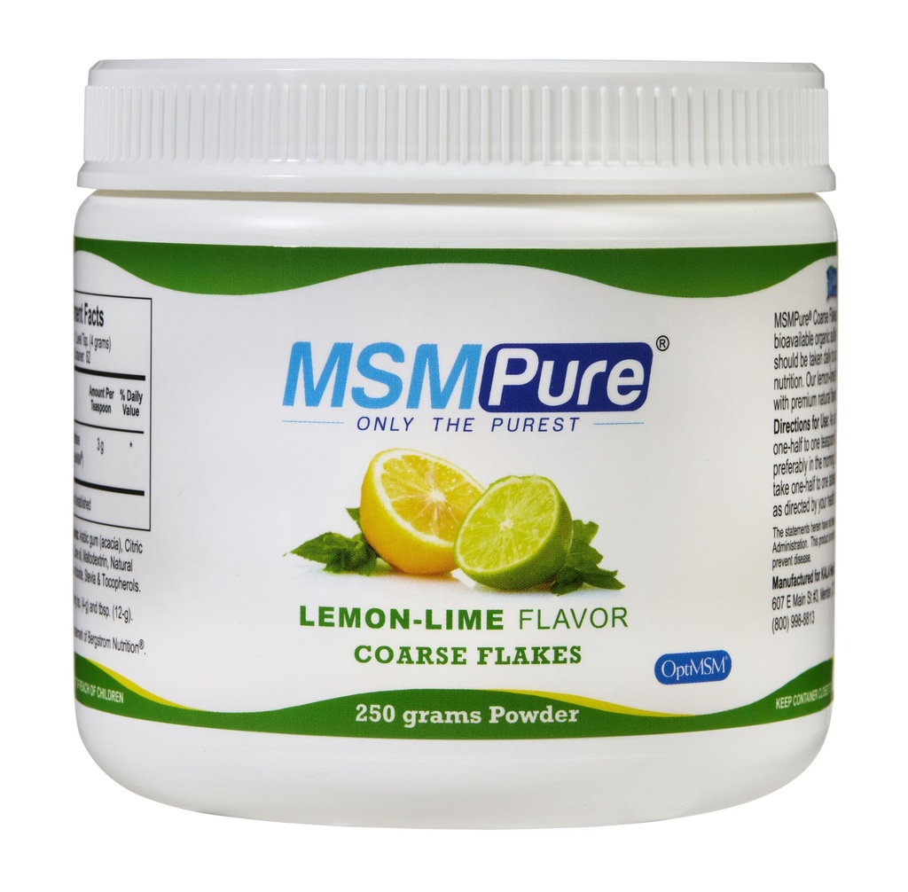 KALA HEALTH MSMPure 레몬 라임 맛 코어 MSM 분말 조각 – 유기 황산 염 합동 융통성, 피부 외관 및 머리 & 못 지원 – 8.8 온스, 미국 만든, 증류 결정