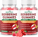 2 팩 Berberine Gummies, 2000mg 높은 힘 Berberine HCI 보충교재, 플러스 Ceylon Cinnamon, 여성 & 남자를 위한 우유 이틀, 면역 체계 & 대사 지원 - 120 Gummies
