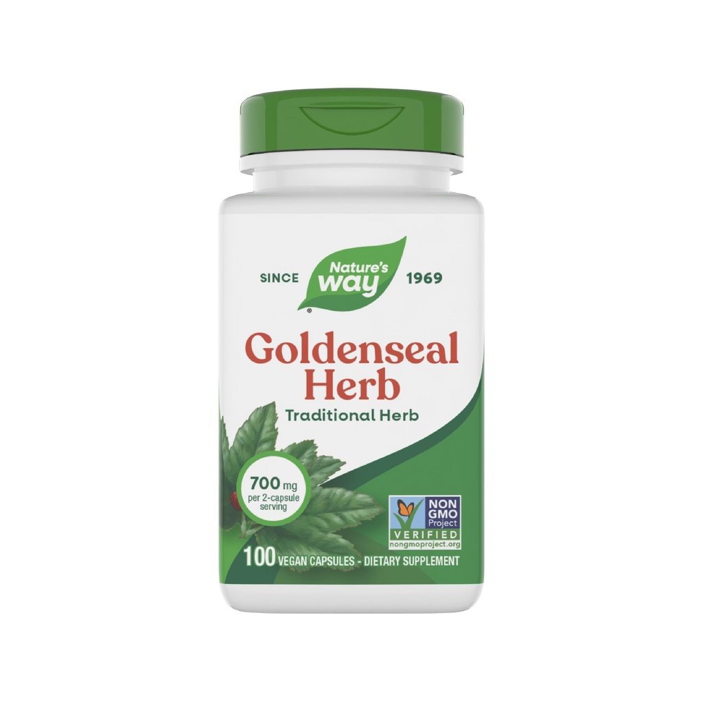 Nature's Way Goldenseal, 전통 허브, 2 캡슐 서빙 당 700 mg, Non-GMO Project Verified, Vegan, 100 캡슐