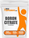BulkSupplements.com 붕소 구연산염 분말 - 남자 & 여자를 위한 붕소 보충교재, 음식 급료 - 뼈를 위해 & 합동 지원, 서빙 당 100mg, 500g (1.1 lbs) (1의 포장)
