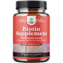 Natures Craft 10000 mcg 여성 남성을 위한 순수한 Biotin 알약 - 더 두꺼운과 Fuller 머리 승진시킵니다. 빛나는 두꺼운 머리 성장을위한 자연 보충 - 채식 비타민 캡슐 - 명확한 피부 강한 손톱을 얻으십시오