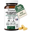 나이 갱신 Complex & 노화 방지 보충교재 - 세포질 Renewal Autophagy 원조 Senolytic - Fisetin, Quercetin, Curcumin, 아연 - 90의 캡슐 30 일 공급 - 심장, 피부, & 전반적인 웰빙 지원