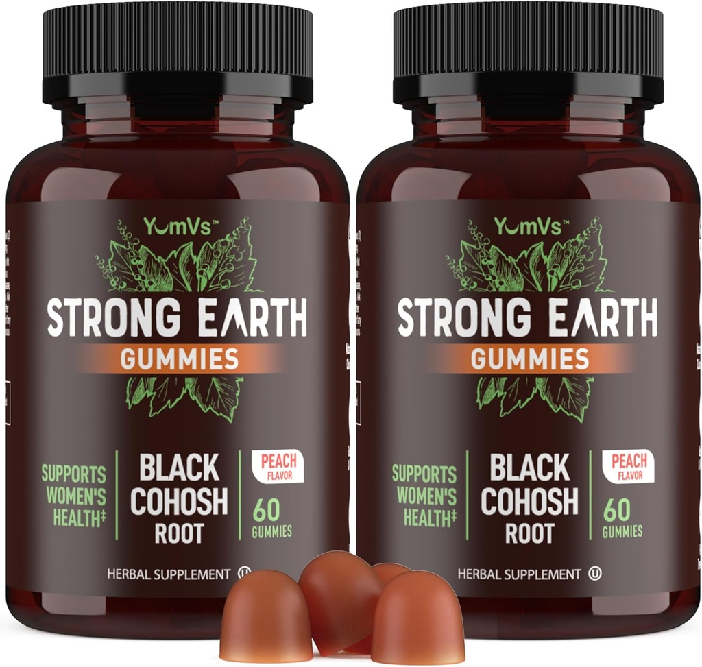 YUM-V'S 강한 지구 검정 Cohosh 뿌리 50mg (60 조사) - 자연적인 추출물 Menopause는 여자를 위한 밤 땀 & 뜨거운 섬광을 보충합니다