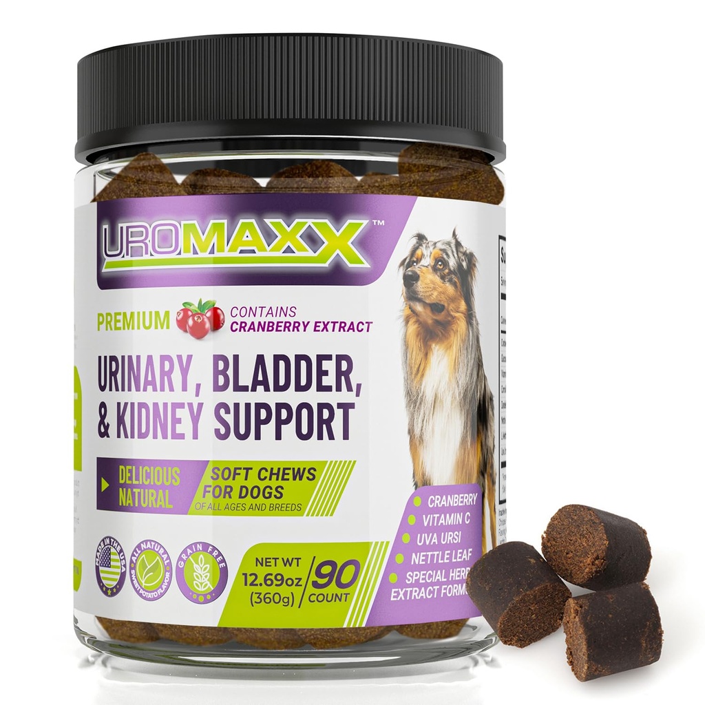Dog Urinary Tract Infection treatment, Bladder & Kidney는 개, 강력한 애완 동물 관리, Cranberry & Glucosamine를 가진 자연적인 연약한 Chews, 미국, 닭 풍미, 90 조사, 1 팩에서 만드는