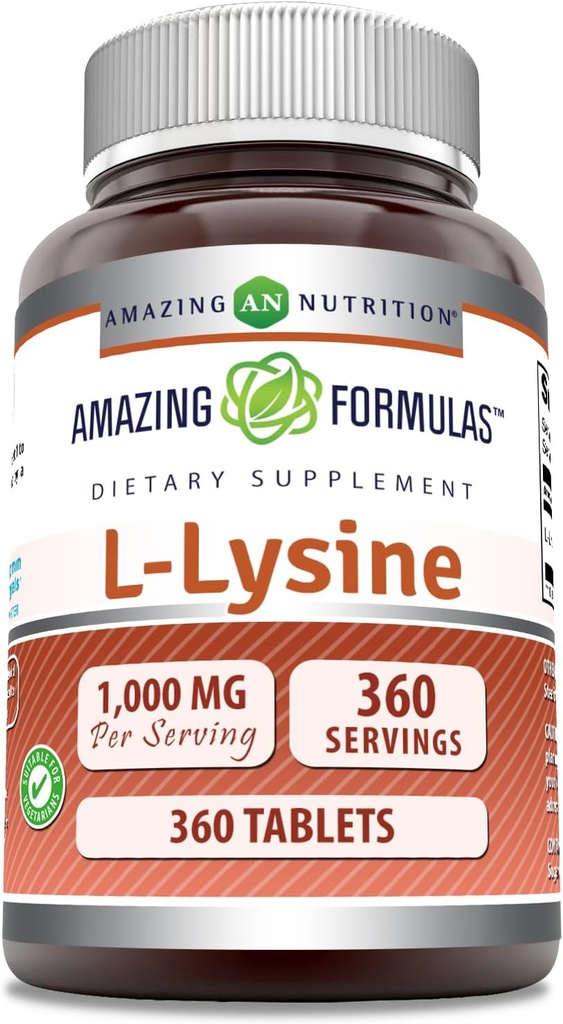 Amazing Formulas L-Lysine 1000 Mg | 360 정제 | 다이어트 보충교재
