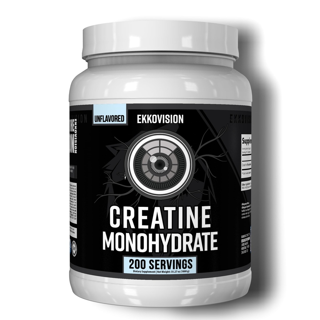 Ekkovision 크레아틴 Monohydrate 분말, Micronized, Unflavored, 전 운동 & 포스트 운동은 남자와 여자를 위한 보충, 에너지 지원, Shakes, Smoothies & 음료, 200의 서빙에서 섞기 위하여, 쉬운