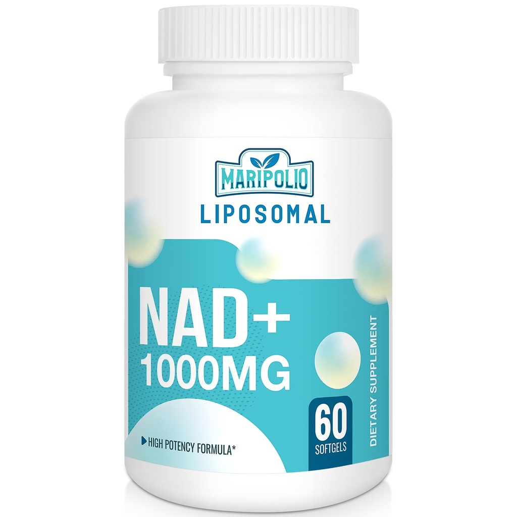 Liposomal NAD+ 보충교재 1000 mg | 가장 높은 NAD Pontecy | 최대 흡수 | 순수한 NAD 보충교재 | 에너지와 DNA 수선, 노후화, 뇌 기능 | 60 Softgels