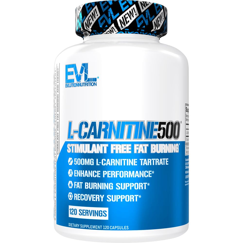 체중 감량 지원을위한 EVL L-Carnitine 보충 - 셀룰러 에너지 초점 내구시간 및 지방 연소 지원을위한 L Carnitine Tartrate - 지방 대사를위한 자극제 무료 아미노산 (120 서빙)