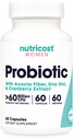 여성을위한 Nutricost Probiotic 60 억 CFU, 60 캡슐, Acacia 섬유, Uva Ursi 및 Cranberry 추출물과 복합체 - Non-GMO 및 글루텐 무료