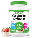 Orgain 유기 채식 단백질 분말, 딸기 & 크림 - 식물의 21g 기반 단백질, 낮은 순 탄수화물, 글루텐 / 락토스 무료, 설탕 추가, 콩 무료, 비 GMO, 2.03 Lb