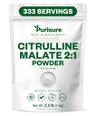 Purisure L Citrulline Malate 2:1 분말, 힘 성과와 에너지, 전 운동 L Arginine L Citrulline 보충교재 분말, 334를 위한 1개 kg, 보충교재 및 질산
