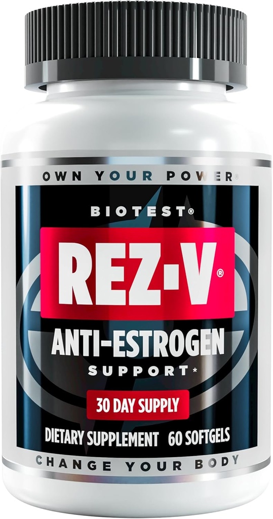 Biotest Rez-V - 반대로 에스트로겐 지원을 위한 높 흡수 Resveratrol + 세포질 건강 - 60 Softgels