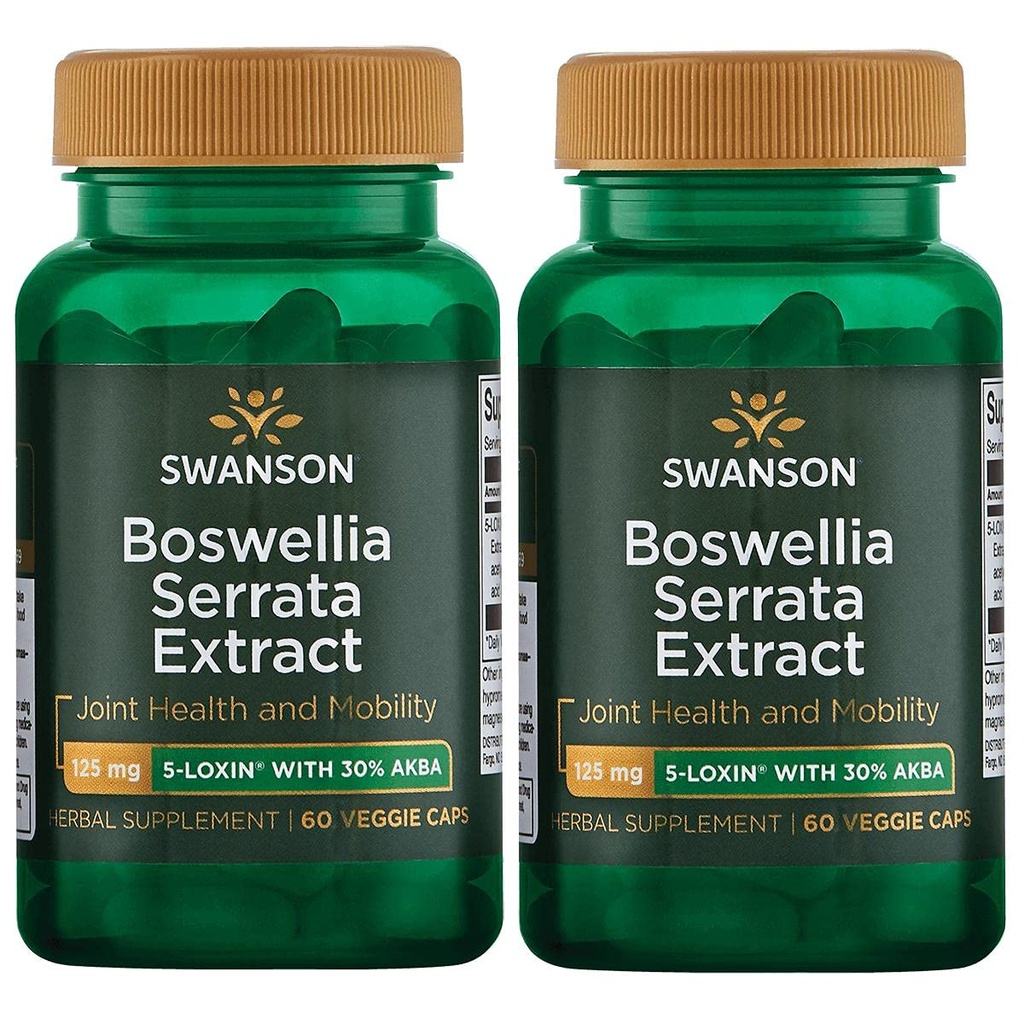 Swanson Boswellia Serrata 추출물 125 mg 60 Veg 모자 (2 팩)