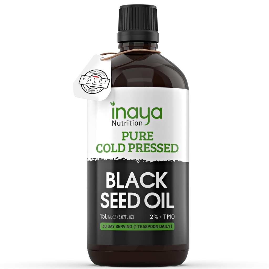 Nigella Sativa Black Seed Oil – 2% Thymoquinone으로의 순수 냉간 압력 | 이집트의 소스 | 전반적인 웰빙, 헤어 및 스킨 케어를위한 영양분 | 유리병 30 개