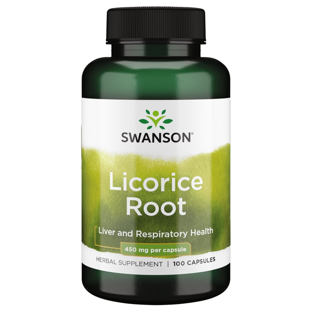 Swanson 프리미엄 브랜드 Licorice 루트 450 밀리그램 100 캡슐