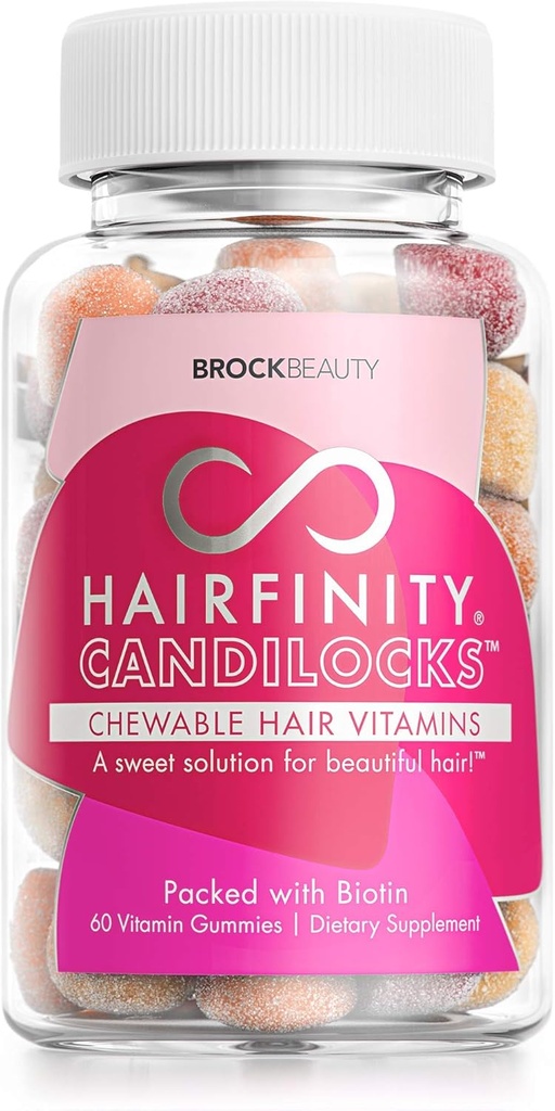 Hairfinity Candilocks Chewable Hair Vitamins - 과학적으로 Biotin, Inositol 및 더 긴 모발 성장을위한 Choline (60 채식 구미)