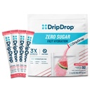 DripDrop 설탕 무료 하이드로 션 패킷 - Zero Watermelon - Single Serve Electrolytes Powder Drink Mix - Non-GMO, Gluten Free, Vegan - 32 스틱