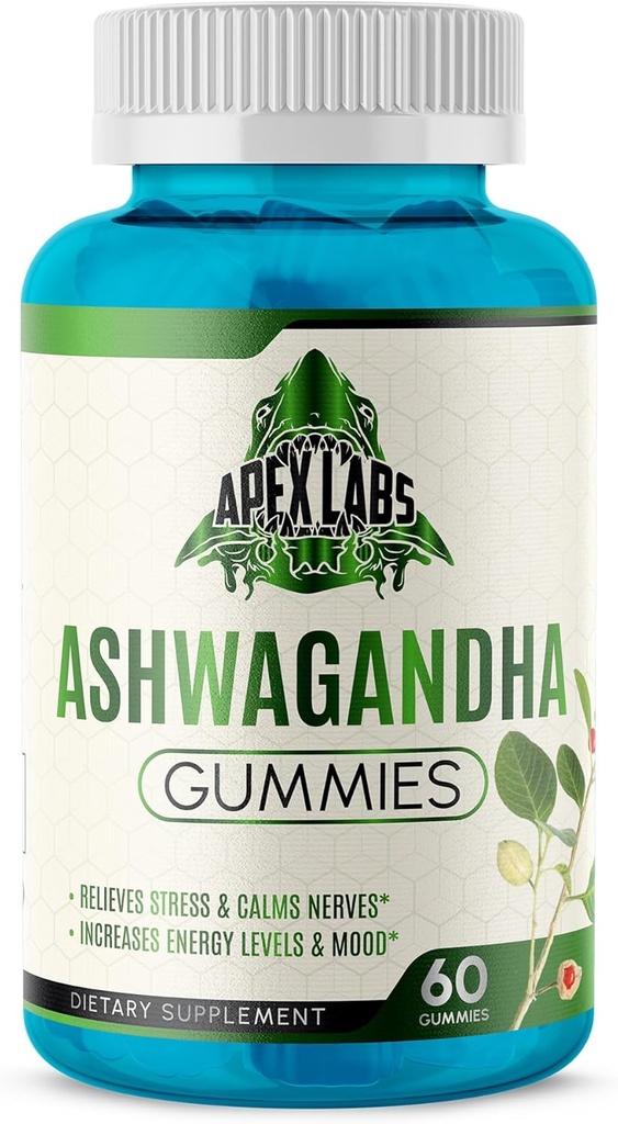 Ashwagandha Gummies - 60 Count - 혼합 Berry, KSM-66, Vegan, 공장 기반, 비 GMO, 글루텐 프리 & 젤라틴 무료 휴식