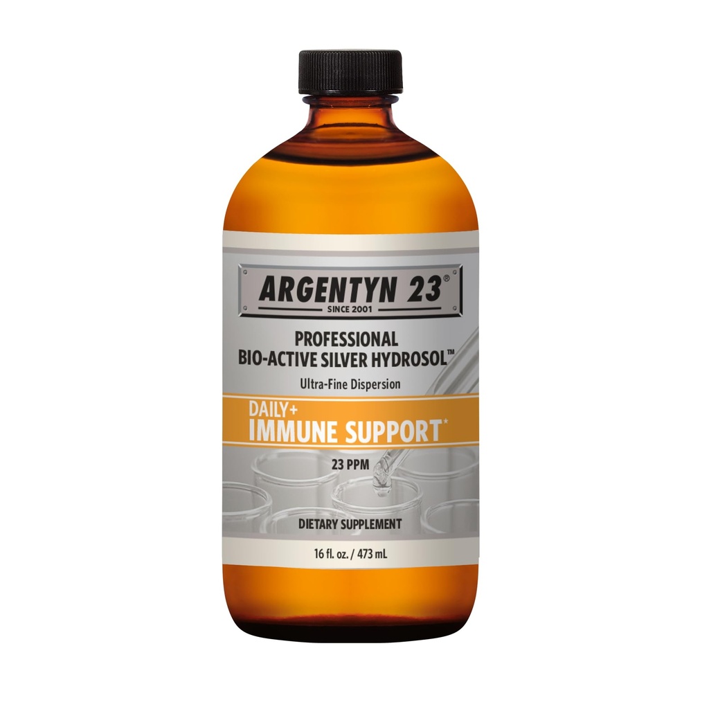 Argentyn 23 전문 면역 지원 - 콜로이드 실버, 바이오 활성 실버 하이드로 솔, 23 ppm, 액체 트위스트 탑, 16 Fl Oz (473 mL)