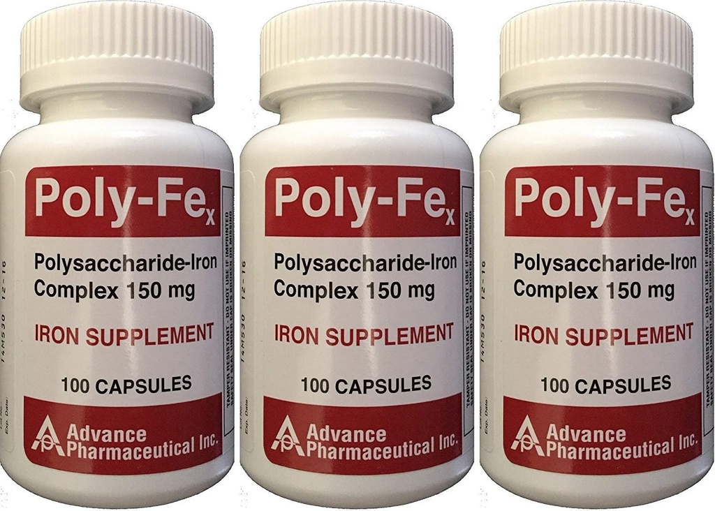 다당류 철 단지 150 mg 캡슐 철 보충교재 3의 총 300의 캡슐 당 100 캡슐