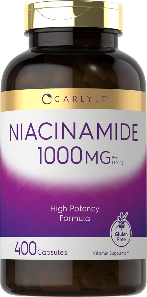 Carlyle Niacinamide 1000 mg | 400 캡슐 | 높은 효능 공식 | 비 GMO, 글루텐 무료 보충