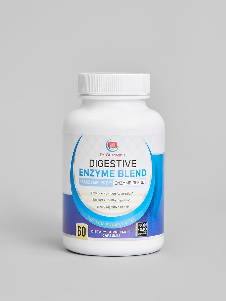 Gutman의 소화 효소 & Probiotic Synbiotic, 60 Veggie Caps - Bromelain, Papain, Lipase, Lactase & Galactosidase와 함께 모든 자연 소화 건강 지원 강화 영양 흡수