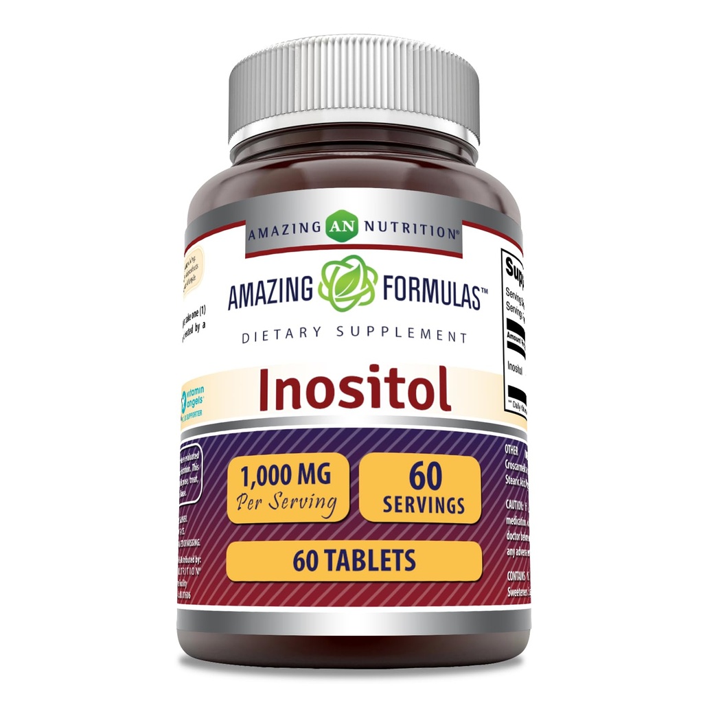 Amazing Formulas Inositol 1000mg 보충교재 | 정제 | Non-GMO | 글루텐 프리 | 미국제 (1 팩, 60 개)