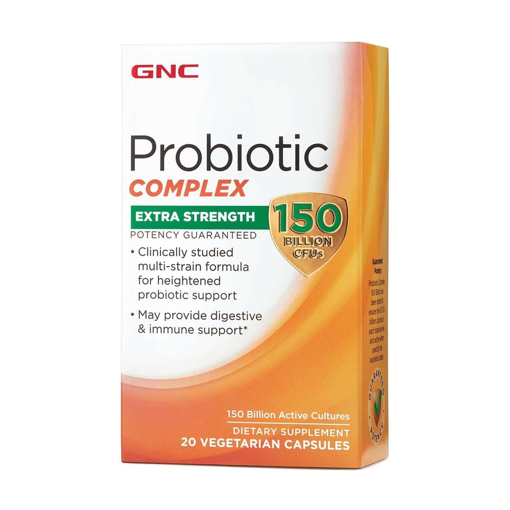 150 억 CFUs, 20 캡슐, 매일 Probiotic 지원을 가진 GNC Probiotic Complex 여분 힘
