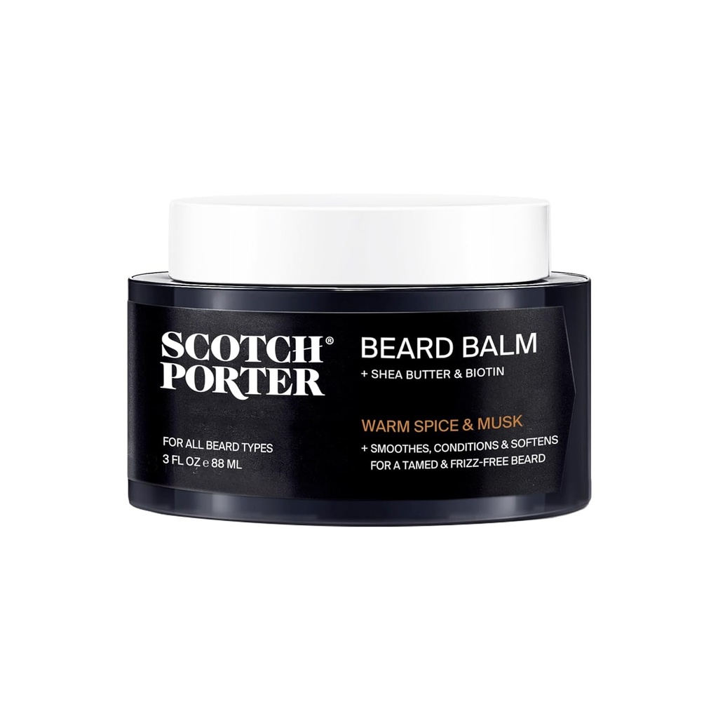 Scotch Porter 조절 Beard Balm - 부드럽고 모양, Moisturize & Soften Coarse, Fuller/Healthier-Looking Beard - Original Scent, 3 oz. (주)