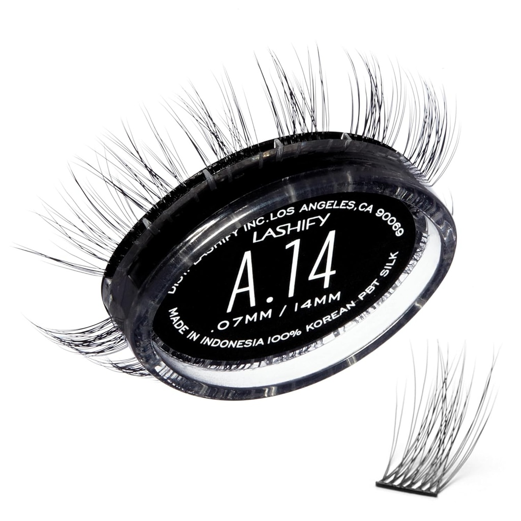 Lashify Amplify 14mm Gossamer DIY 속눈썹 연장 보충, 검정, 자연적 인 보기를위한 쉬운 발진 속눈썹