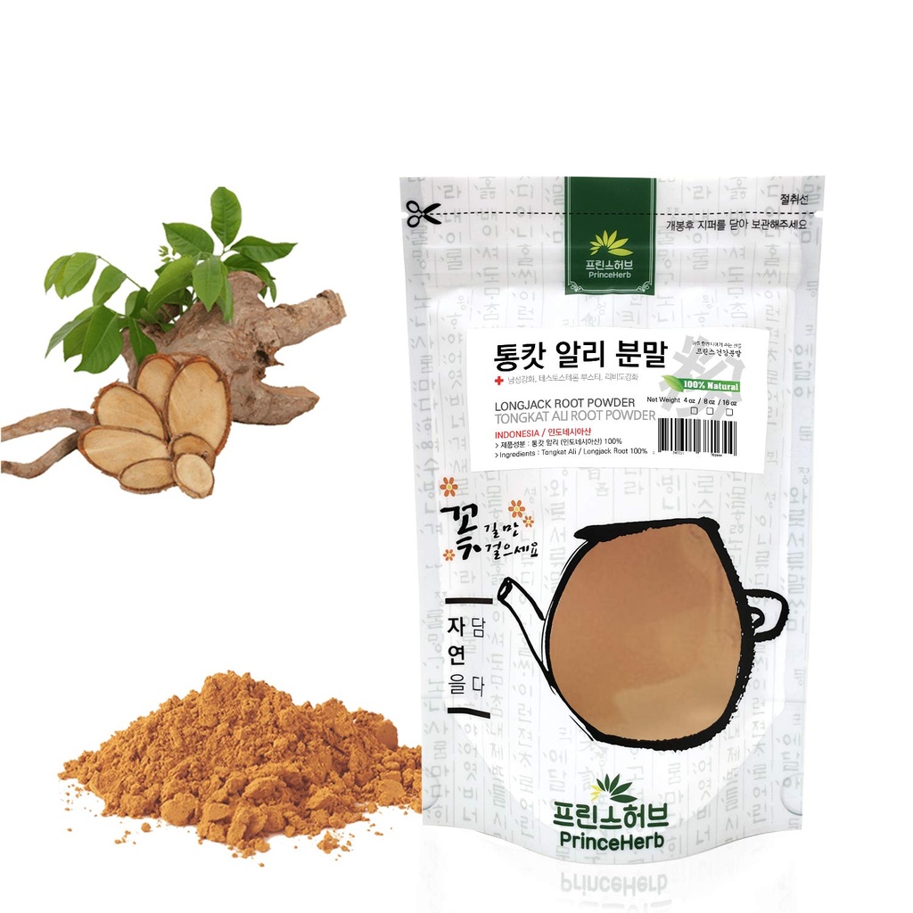 [기능성 초본 분말] 100% 자연적인 Longjack 뿌리 분말 통캇알리 분말 Tongkat Ali 뿌리 분말 (4oz)