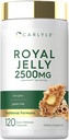 Carlyle Royal Jelly Capsule | 2500mg | 120 개 | 비 GMO 및 글루텐 프리 포뮬러 | 전통 보충
