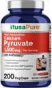 NusaPure 칼슘 Pyruvate 1500mg 200 채식 모자 (비 GMO, 채식주의자) - 모자 당 750mg