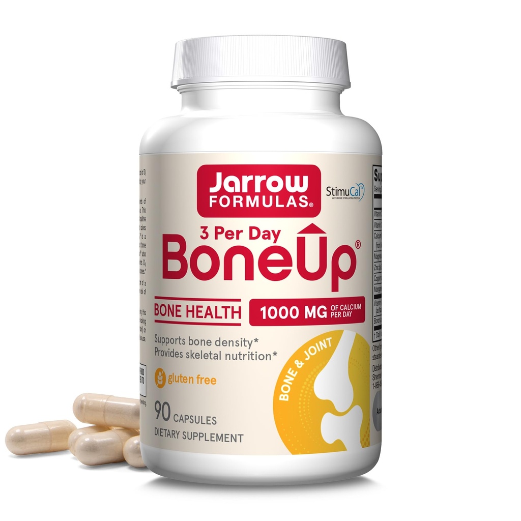 Bone 조밀도를 위한 일 당 Jarrow 공식 BoneUp 3 및 해골 영양은, 비타민 D3, K2 (MKV-7로)와 칼슘, 90의 캡슐, 30 일 공급을 포함합니다