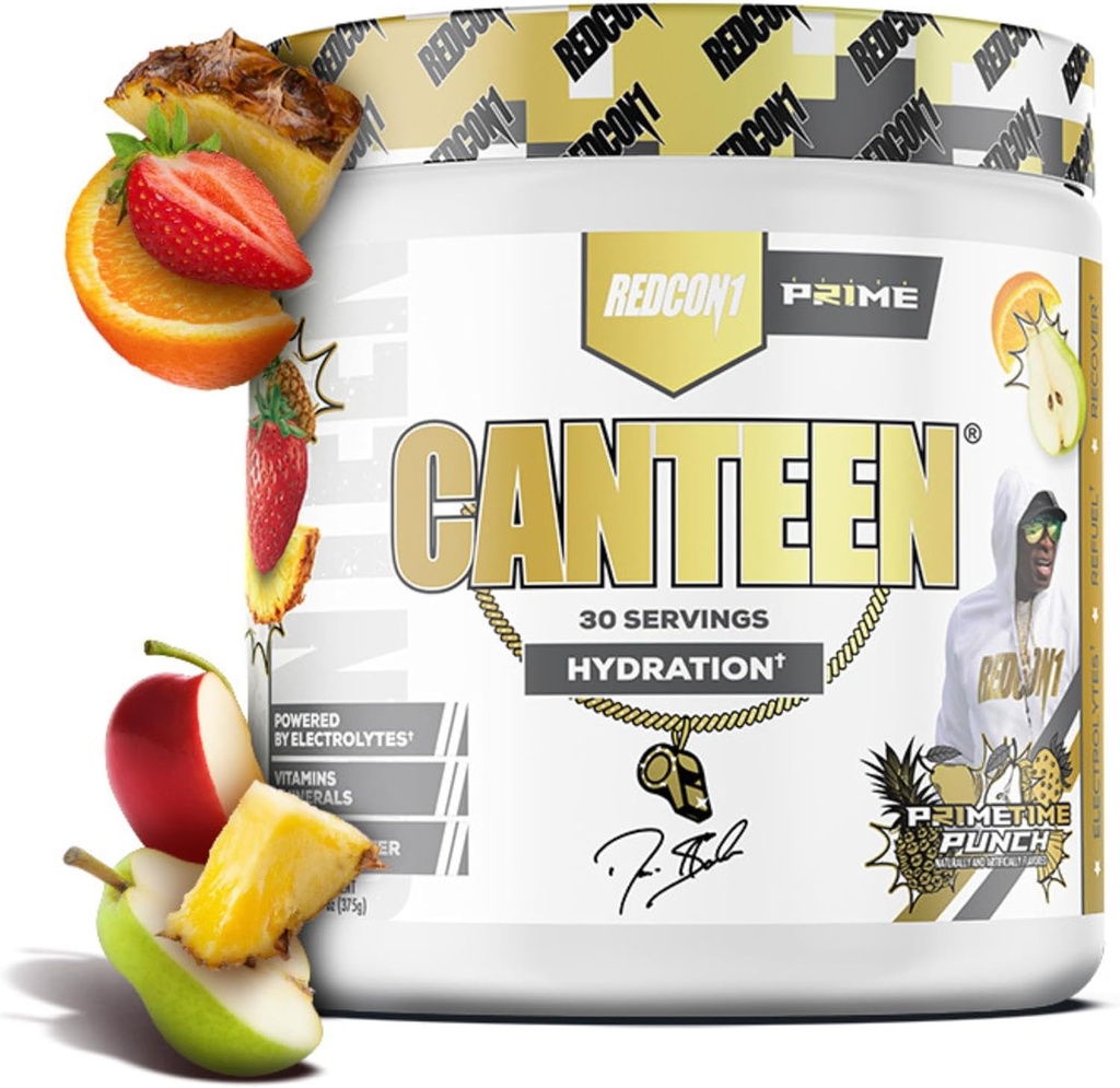 REDCON1 포스트 운동 회복 분말 - 코치 프라임 Canteen - Electrolytes, 비타민 및 코코넛 워터 - 프라임 타임 펀치 (30 서빙)와 하이드로 션 파우더