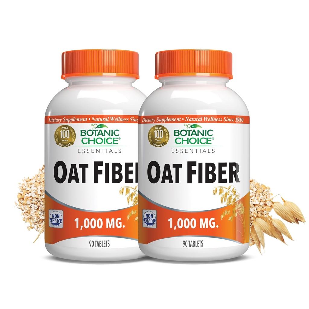 Botanic Choice Oat Fiber Dietary Supplement - 여성 및 남성을위한 소화 건강 - 2 팩