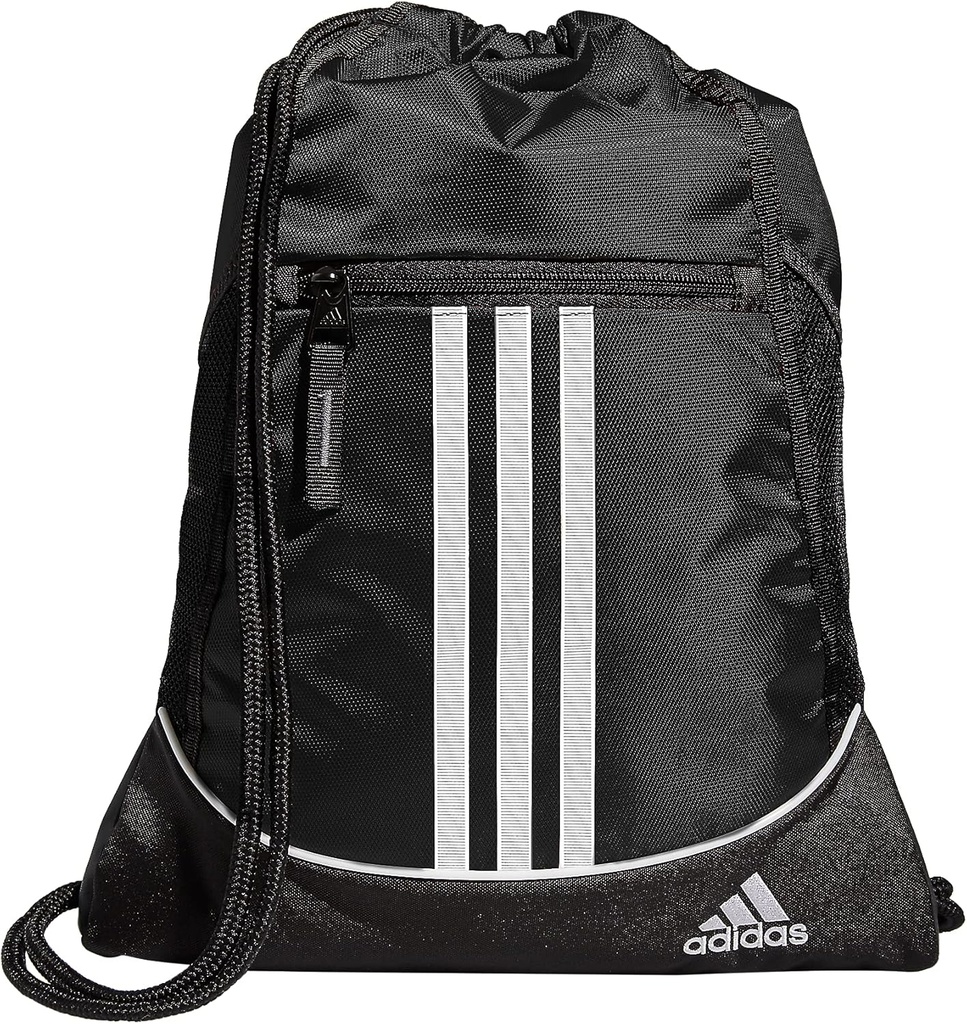 adidas Alliance Sackpack – Drawstring 배낭 남성과 여성을위한 작은 가방, 검정, 하나의 크기