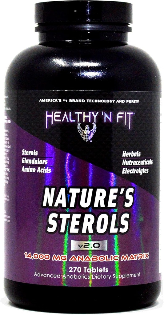 건강한 'N Fit Nature's Sterols 270 정제 - 아미노산, 허브, Stim-free Energy 및 Electrolytes가있는 동맥.
